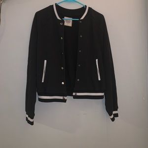 Simple black bomber jacket